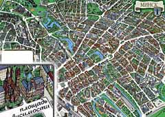 Трехмерная рисованная карта Минска